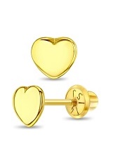 nice polished heart gold baby earrings